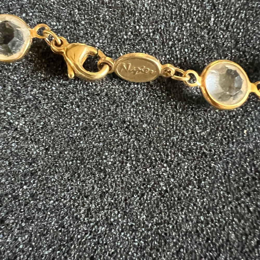 Vintage Napier bezel set crystal station necklace - Picture 4 of 4